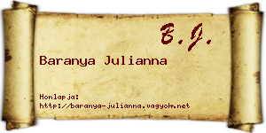 Baranya Julianna névjegykártya